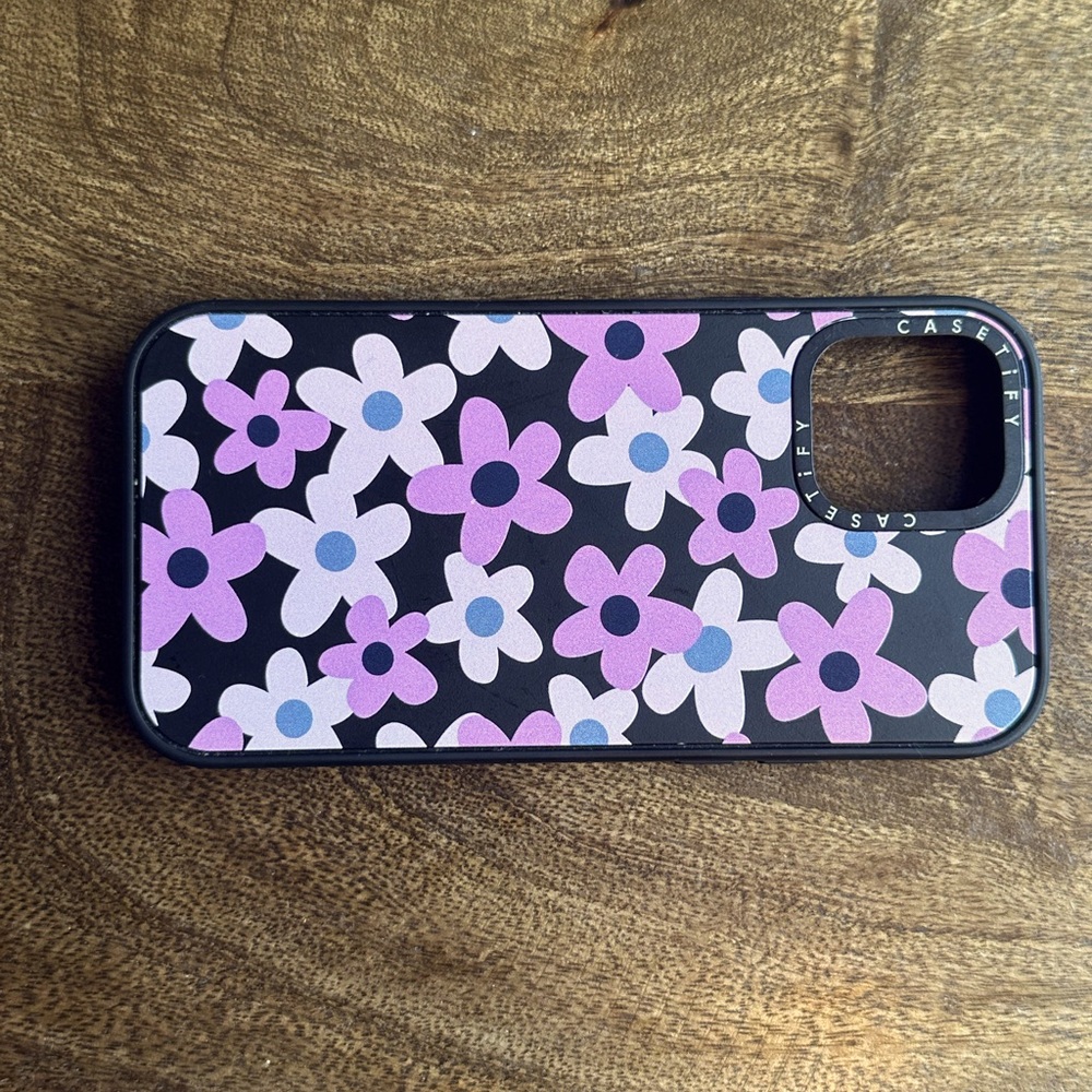 Casetify Sixties Retro Violet Floral iPhone 12 Pro Magsafe Impact Case